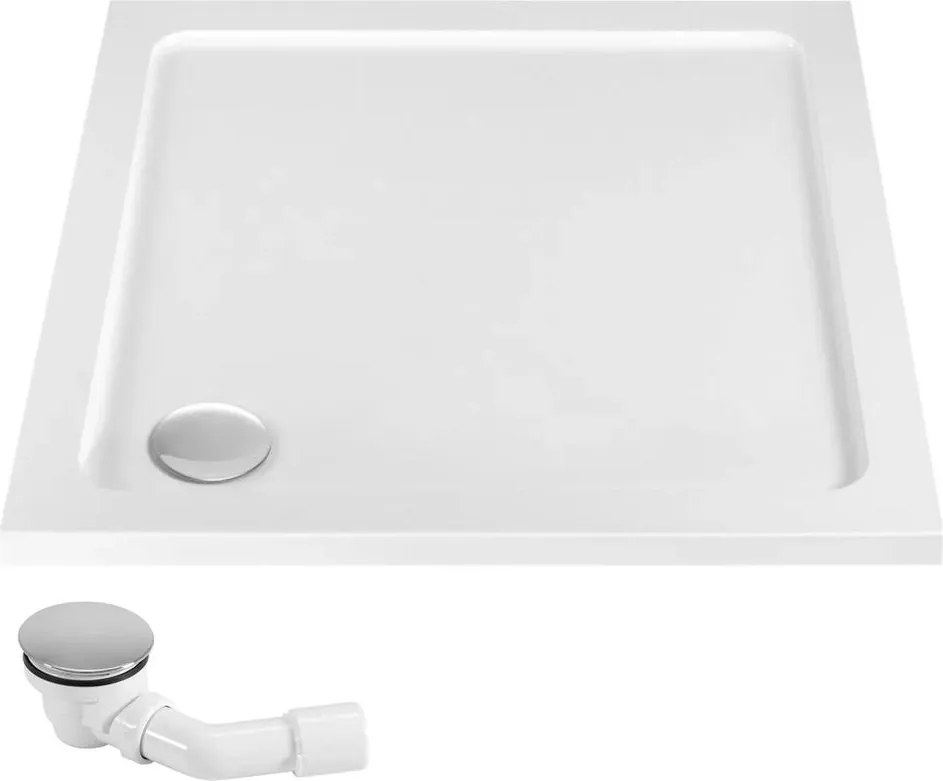 Cabina de dus SOLAR cu cadita alba 90x90 cm auriu periat