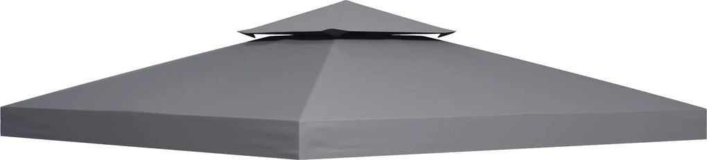 Outsunny Copertina de Rezerva de 3x3m pentru Foisor, 2 Niveluri Superioare de Protectie UV pentru Foisor