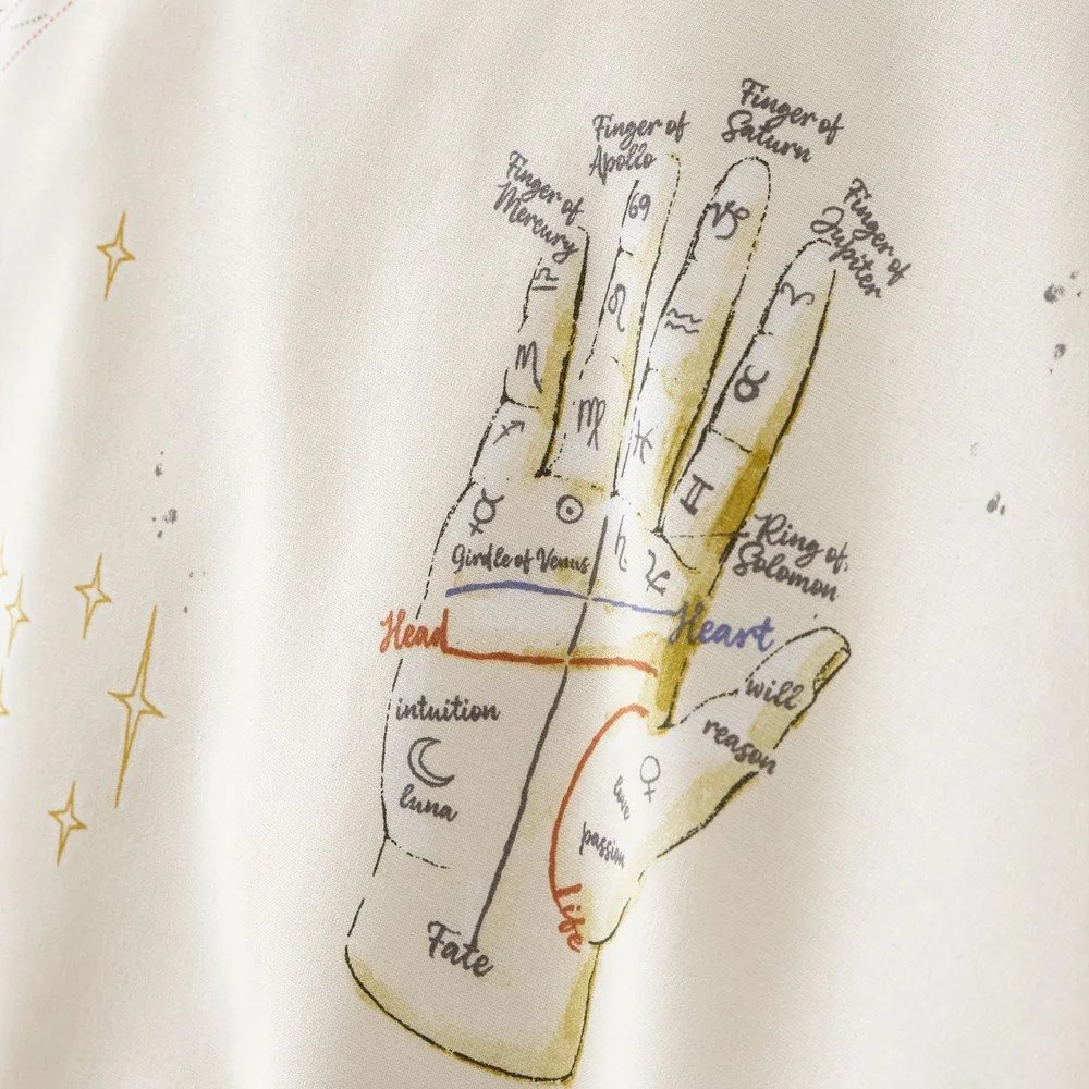 Lenjerie de pat albastră-crem pentru pat de o persoană 135x200 cm Astrology – Sassy B