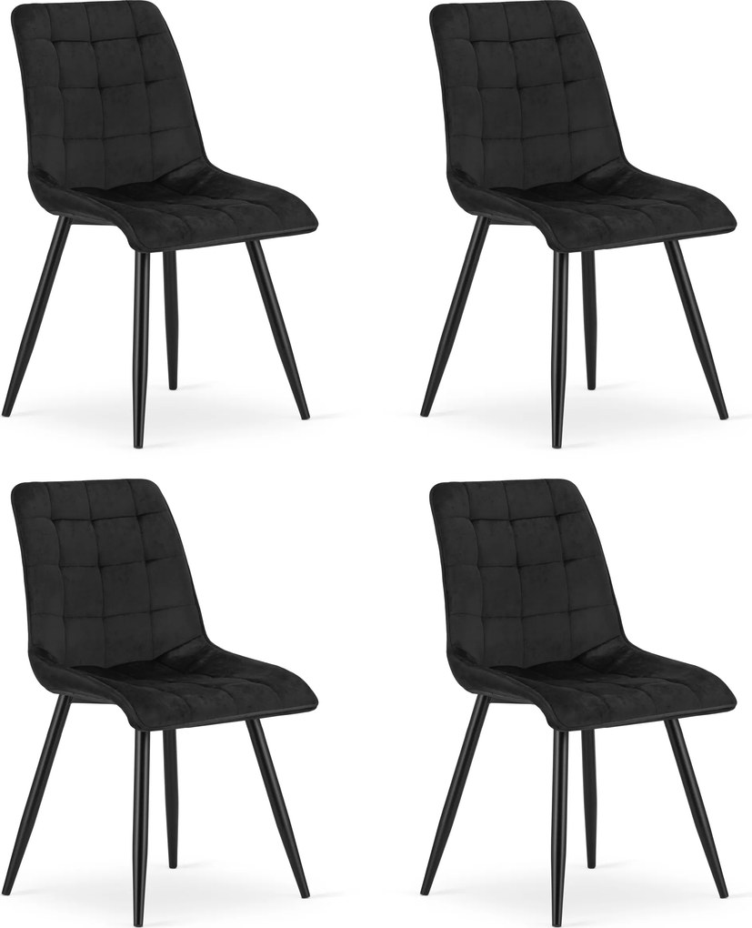 Set 4 Scaune Bucatarie/Dining Spirit Catifea Negru