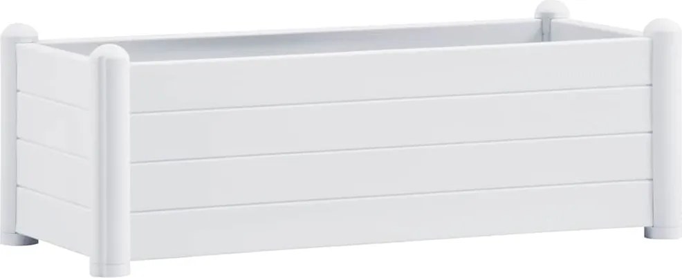 vidaXL Strat înălțat de grădină, alb, 100 x 43 x 35 cm, PP