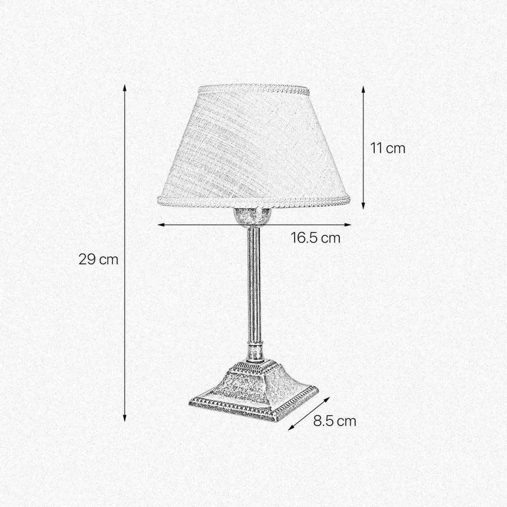 Veioza, Lampa de masa cu abajur elegant Ivory Striped Small