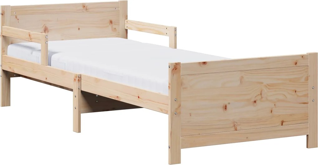vidaXL Cadru de pat cu saltea Maro 80 x 200 cm Lemn de pin masiv