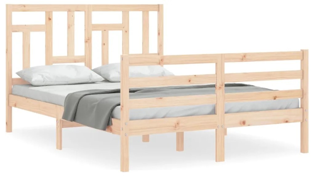 3194961 vidaXL Cadru de pat cu tăblie, 140x200 cm, lemn masiv