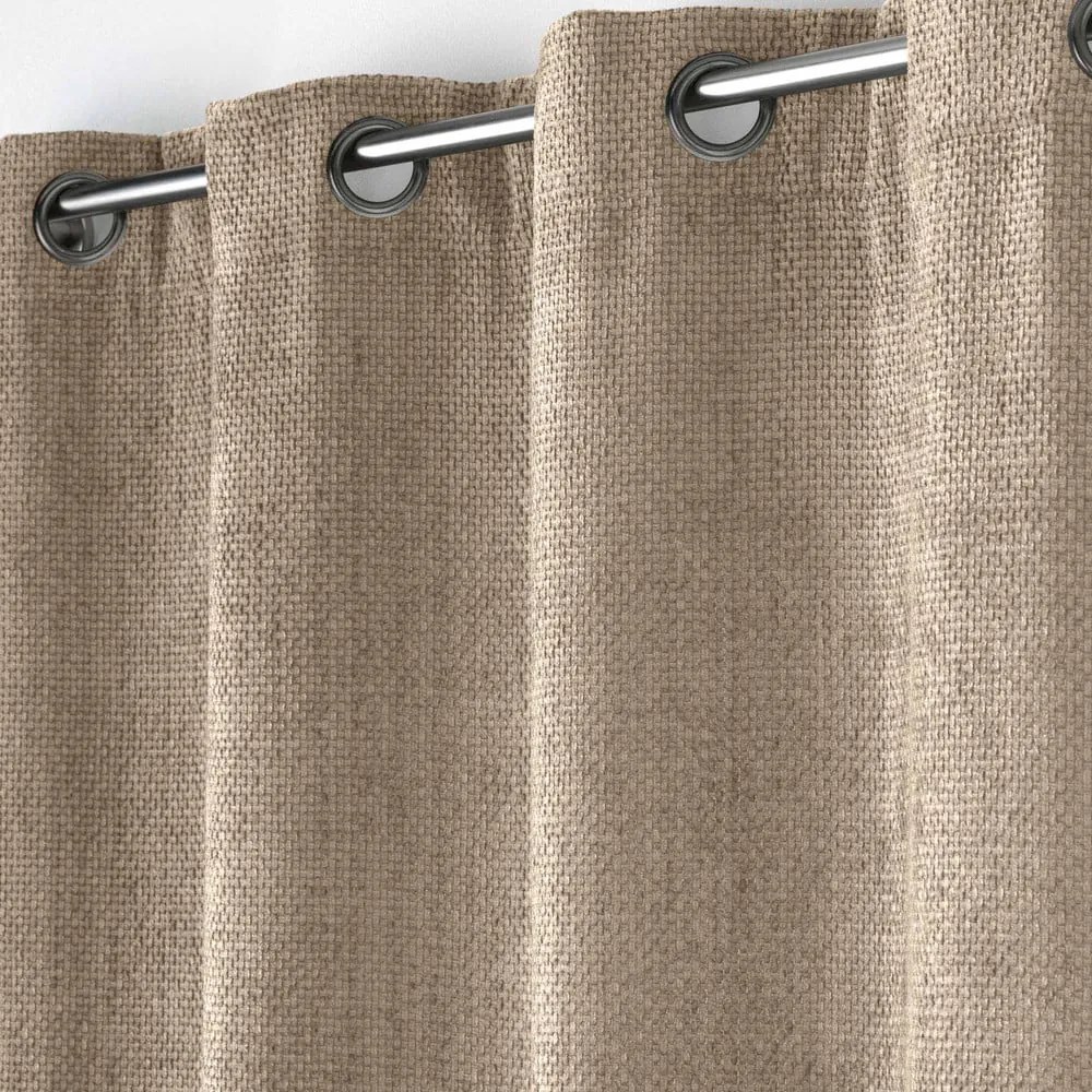 Draperie maro deschis din janilie 140x260 cm Leo – douceur d'intérieur