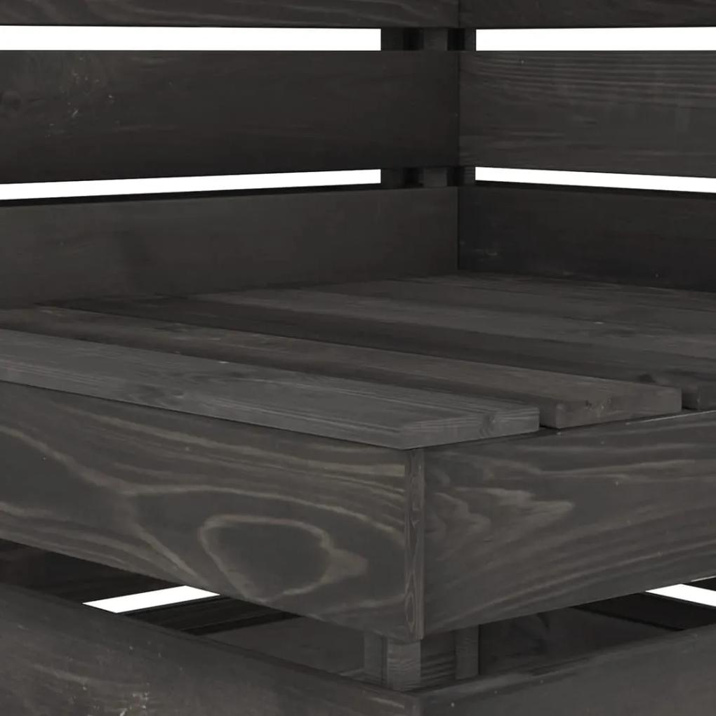 Canapea de gradina cu 2 locuri, gri, lemn de pin tratat