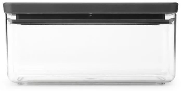 Cutie de depozitare Brabantia Tasty+ Stackable 1008873, 1,5 L, Sigiliu din silicon, Fara BPA, Gri inchis