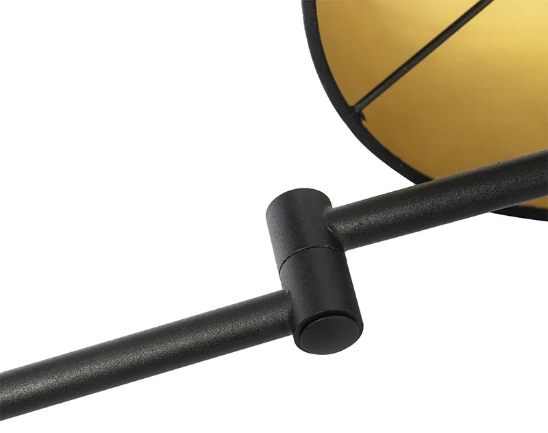 Aplică neagră cu abajur negru și braț reglabil - Ladas Deluxe