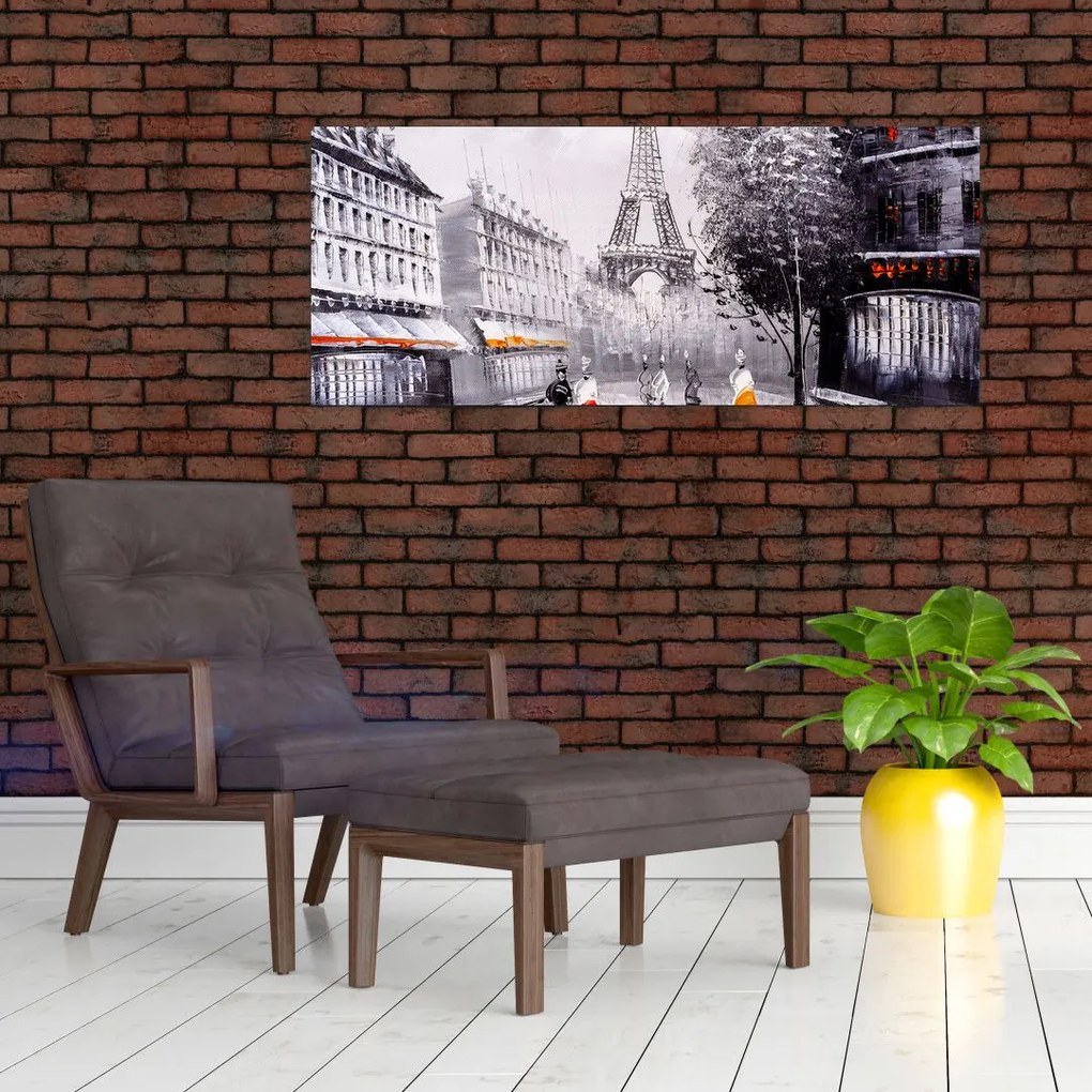 Tablou - Pictură în ulei, Paris (120x50 cm)