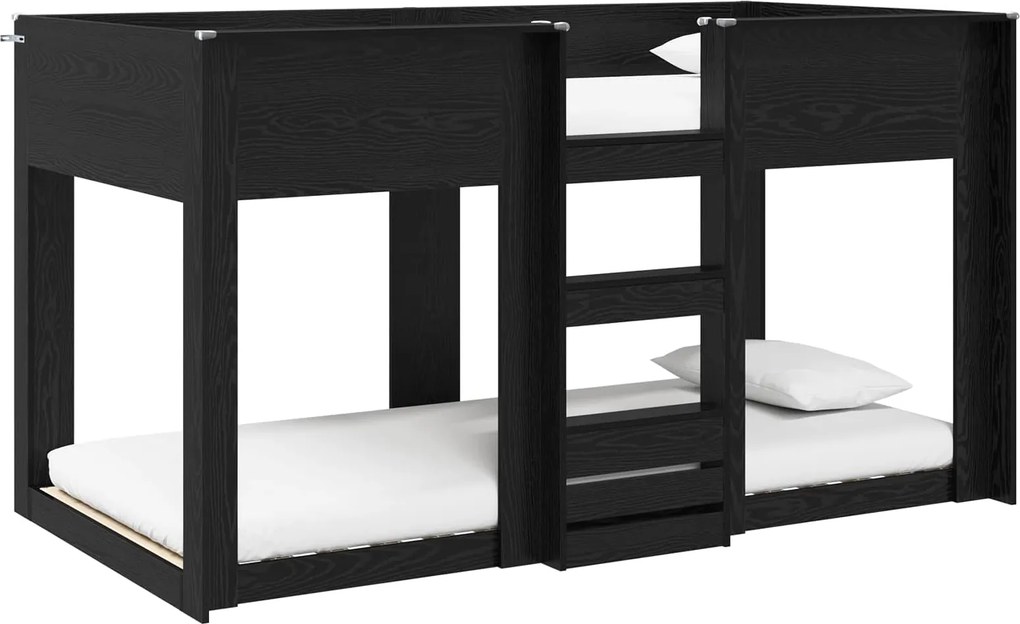 vidaXL Pat Etajat pentru Copii Stejar Negru 100 x 200 cm Lemn compozit