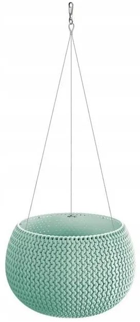 Ghiveci decorativ cu lant, rotund, verde, 23.9x16.1 cm, Splofy Bowl WS