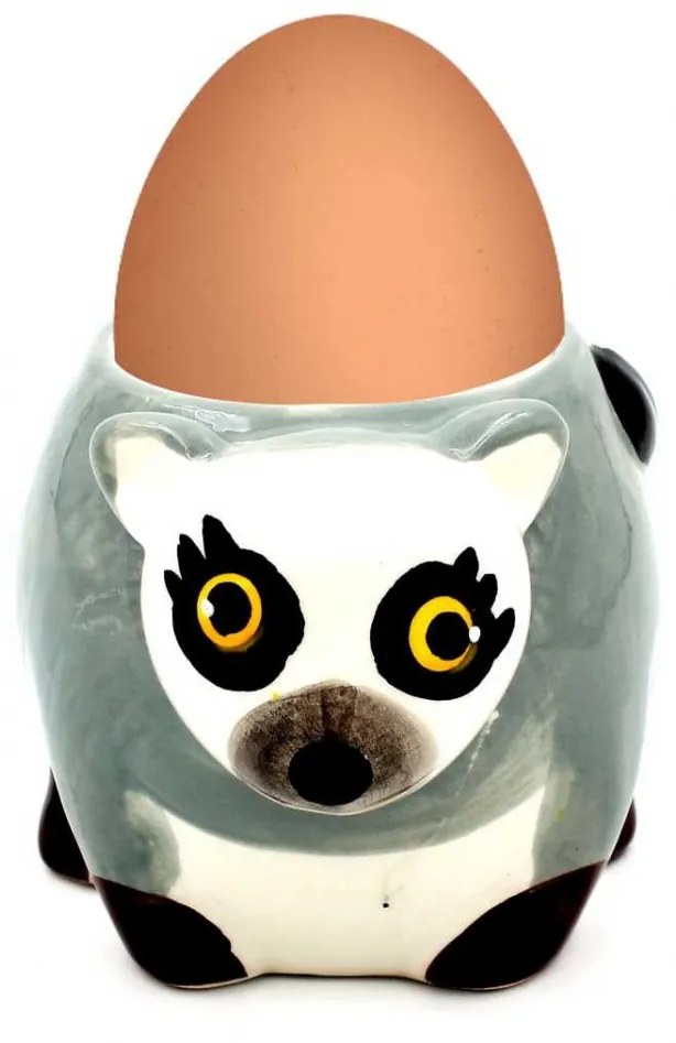 Suport ou din ceramică lemur gri
