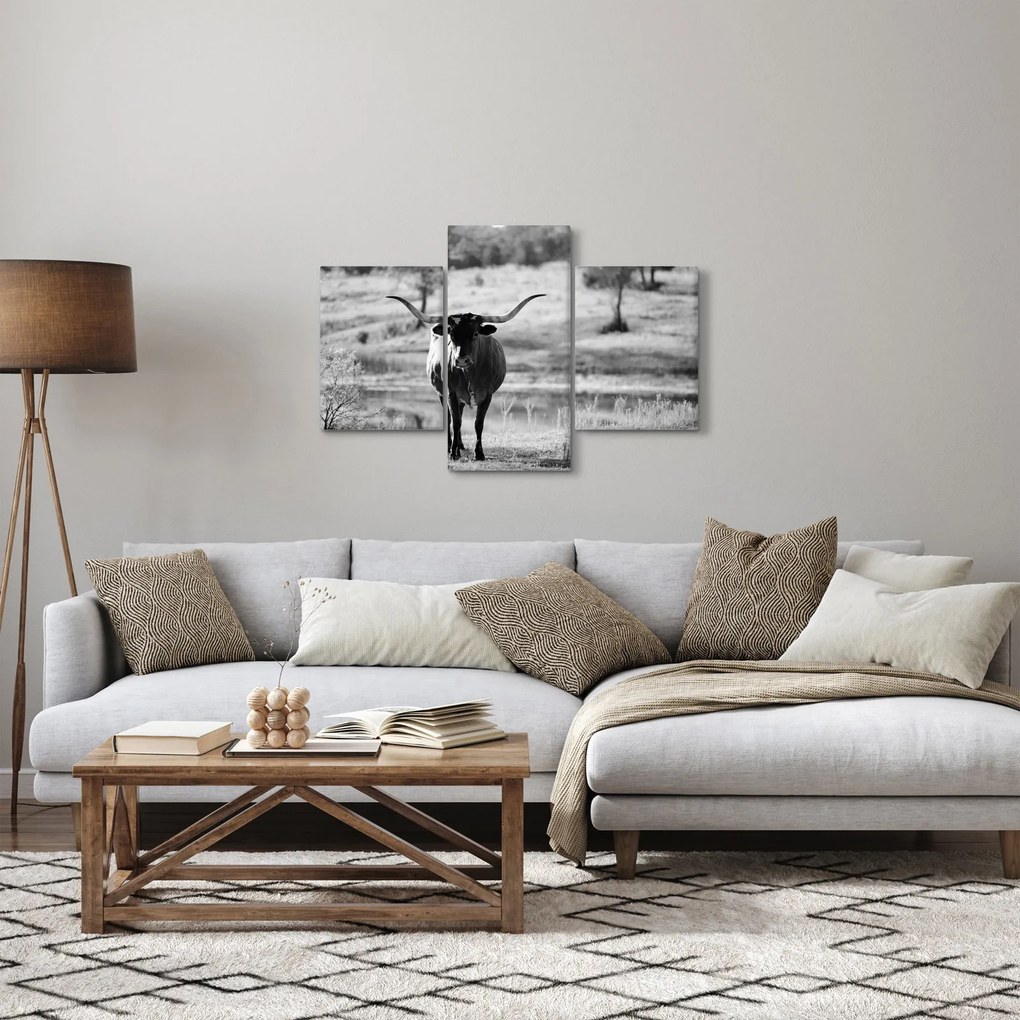 Tablou - Vacă,alb-negru (90x60 cm)