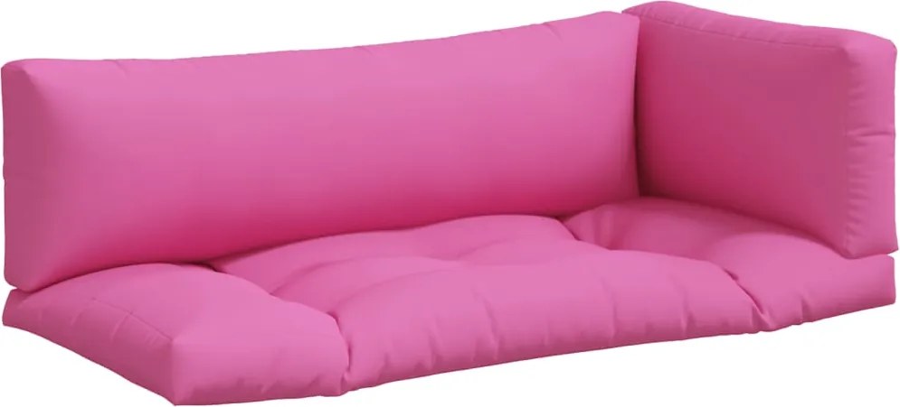 vidaXL Perne pentru paleți, 3 buc., roz, țesătură oxford