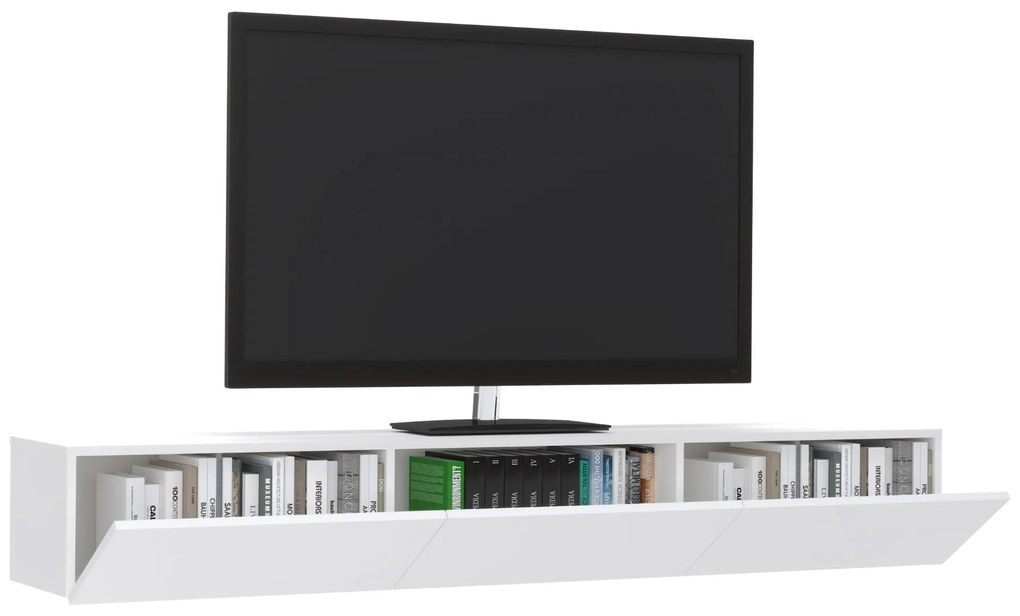 Comoda TV Elba, Alb, 180 x 30 x 25 cm