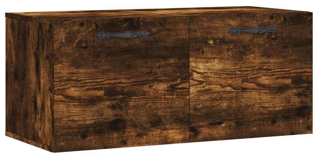 830073 vidaXL Dulap de perete, stejar fumuriu, 80x36,5x35 cm, lemn compozit