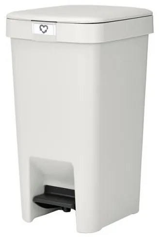 Coș cu pedală Brabantia StepUp 1008477, 10 L, Materiale ecologice, Deschidere mare, Gri deschis