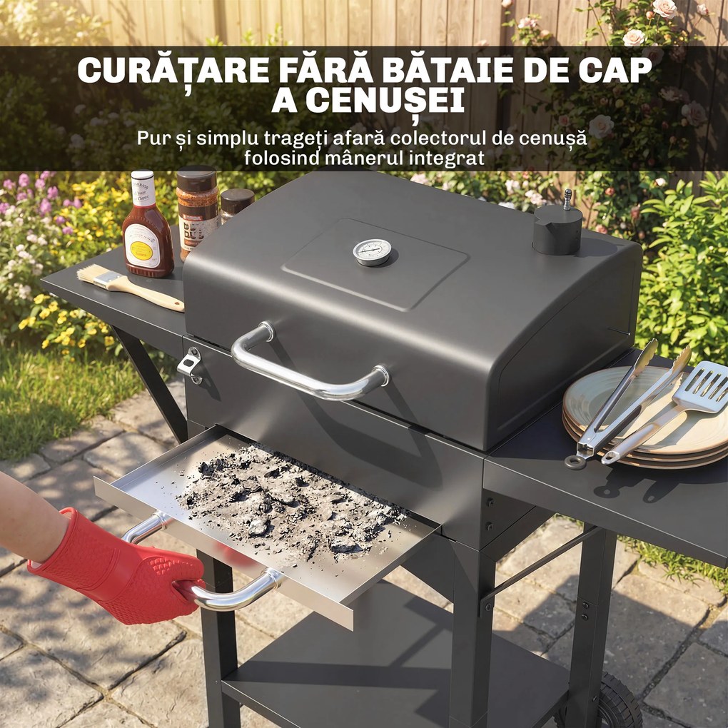 Outsunny Afumătoare pe cărbune pentru exterior | Aosom Romania