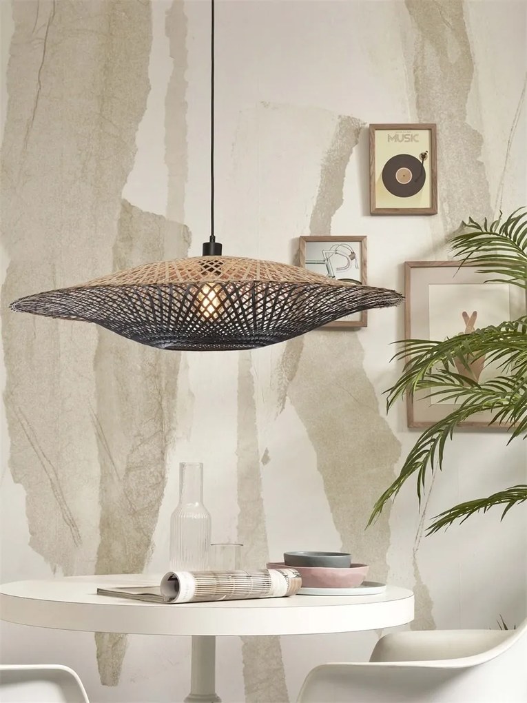 Lustra/Pendul eco din bambus Kalimantan 87cm nat/bl
