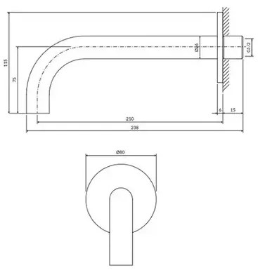 Pipa cada cupru periat Omnires Y 21 cm