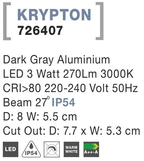 Spot LED ambiental de exterior IP54 KRYPTON NVL-726407