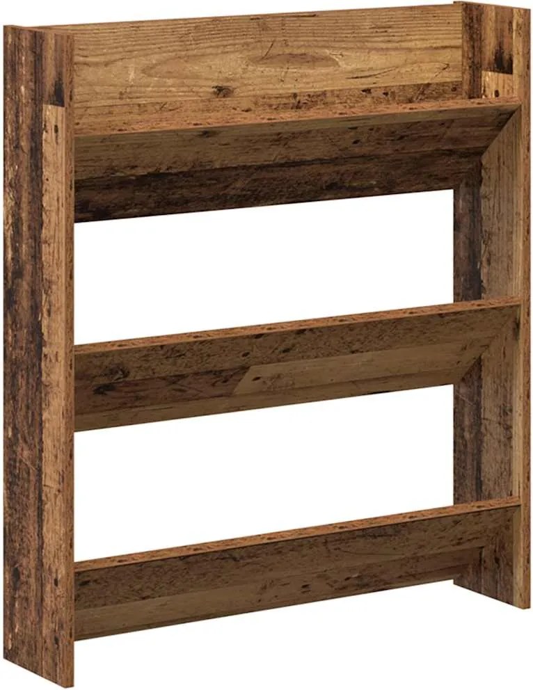 vidaXL Pantofar de perete, lemn vechi, 80x18x90 cm, lemn prelucrat