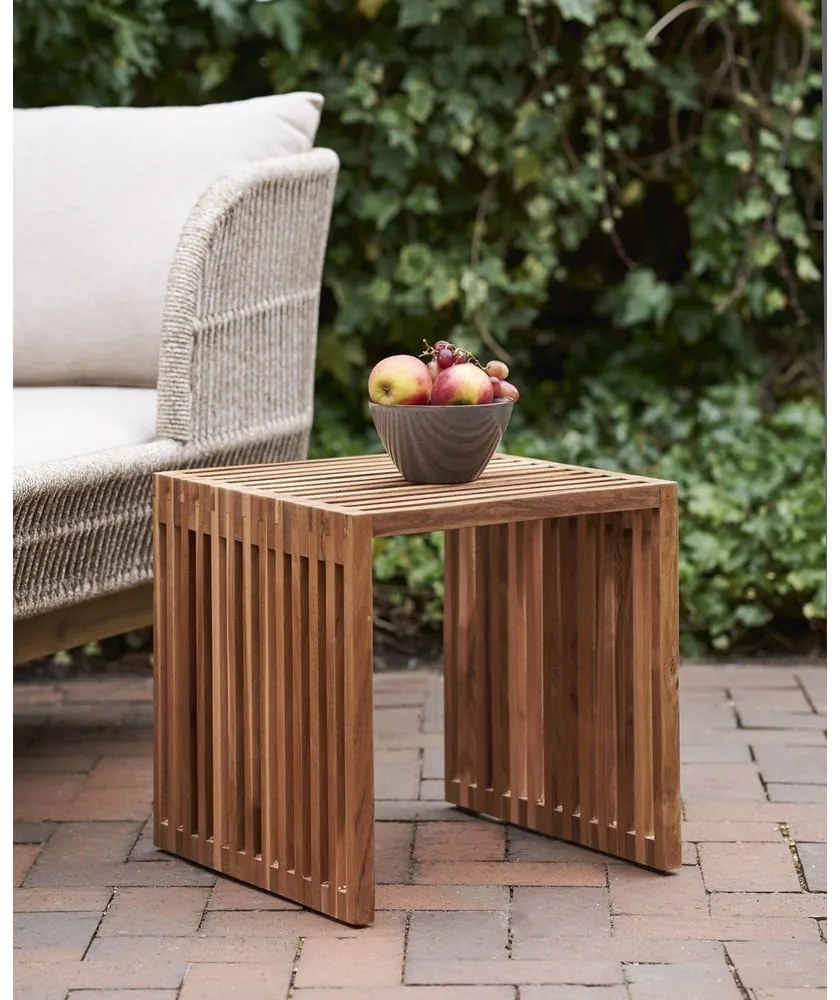 Măsuță auxiliară lemn masiv de tec 40x40 cm Pego – House Nordic