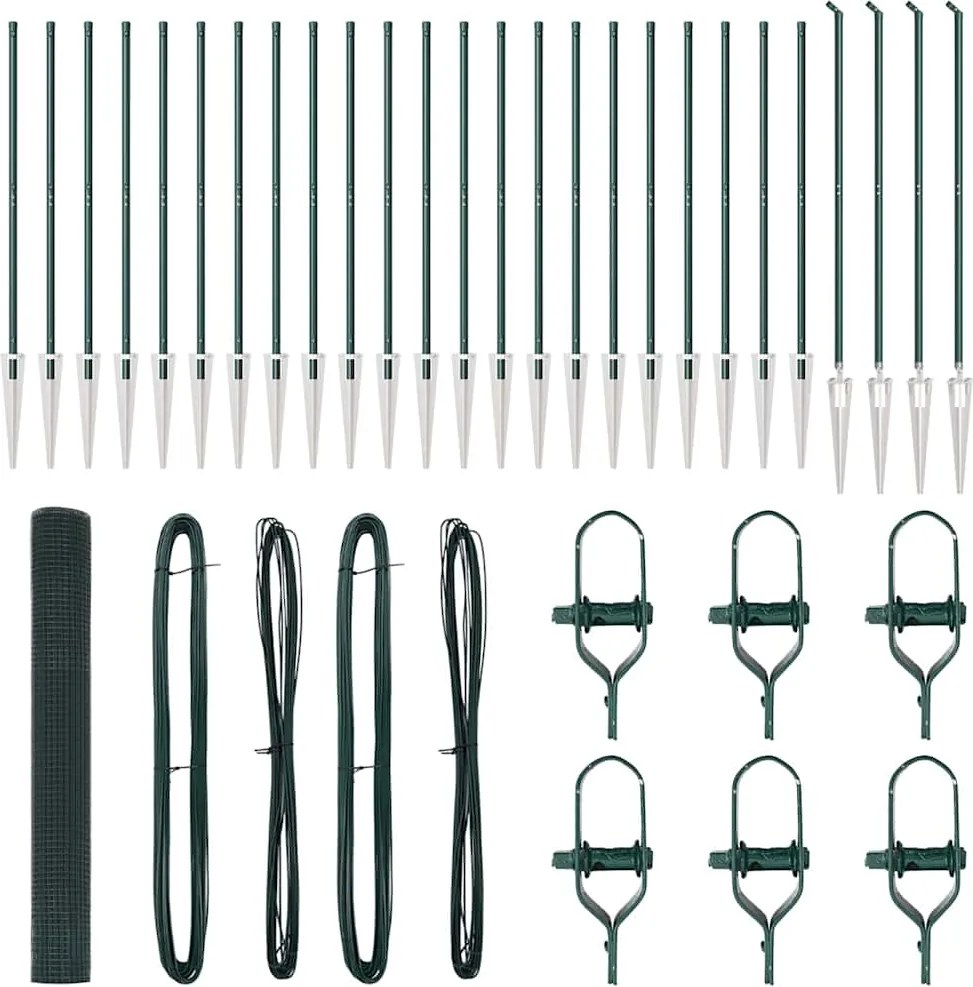 vidaXL Stâlp de gard. Verde 50 x 1,2 m (plasã de 12 x 12 mm)