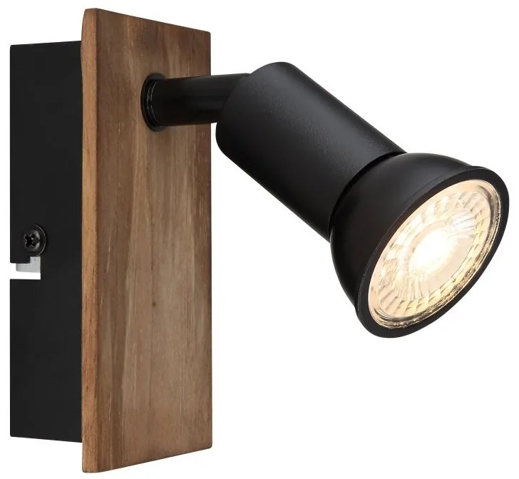 Aplica cu spot directionabil design modern DREW maro inchis, negru mat