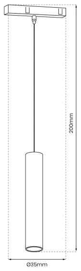 Candelabru LED pe cablu pentru sistem MAGNETIC TRACK LED/7W/48V