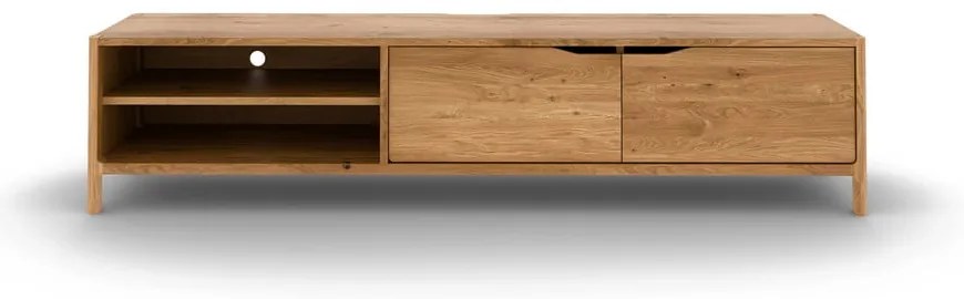 Comodă TV în culoare naturală din lemn de stejar 200x48 cm Twig – The Beds