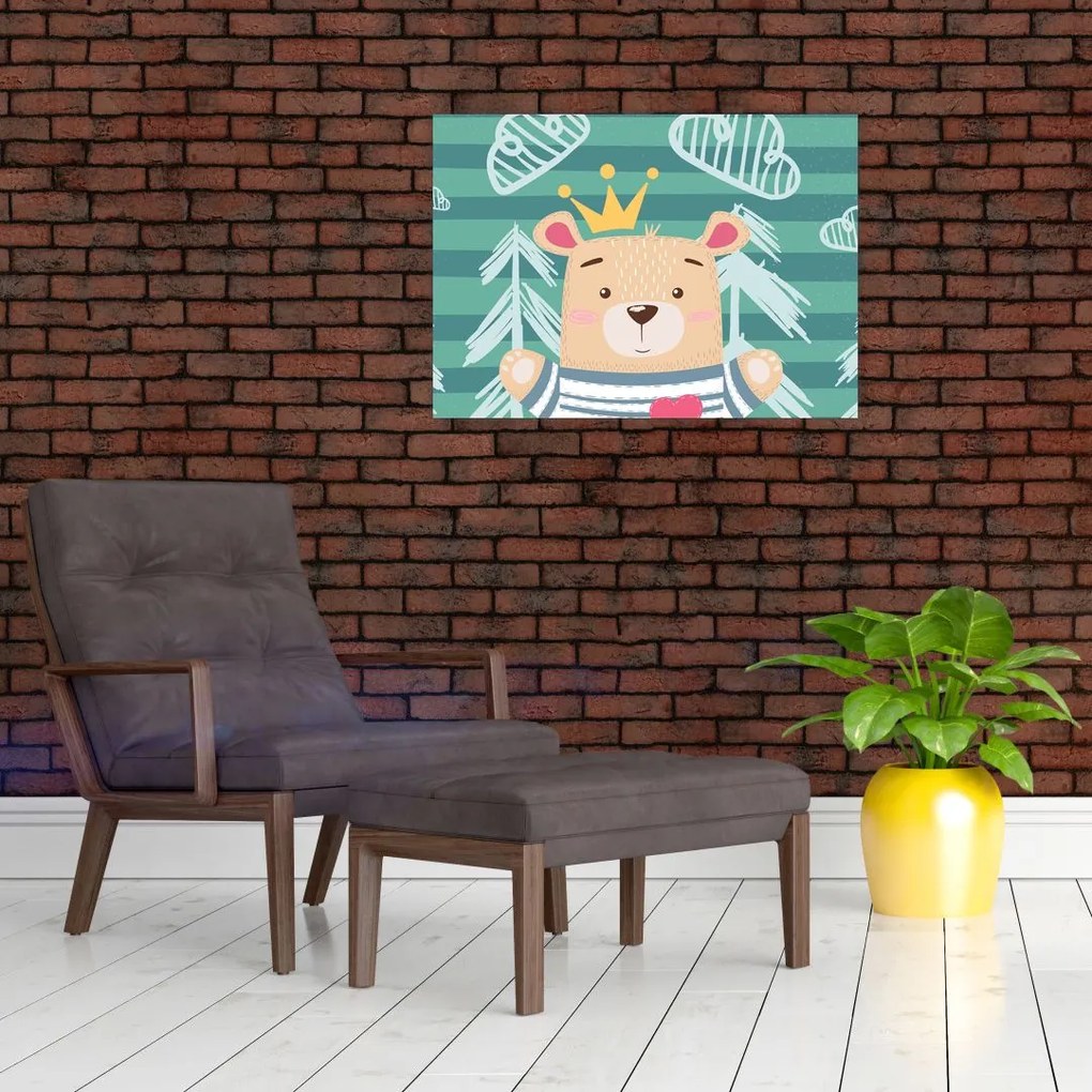 Tablou - Ursulețul în pădure (70x50 cm)