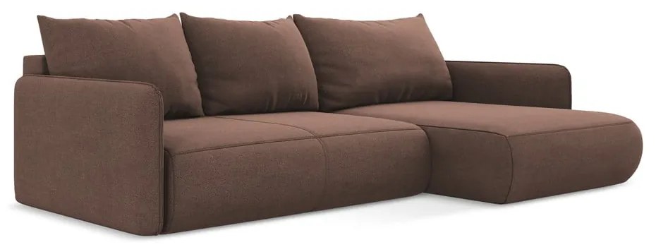 Colțar roz extensibil/cu spațiu de depozitare (cu colț pe partea dreaptă) Nanea – Makamii