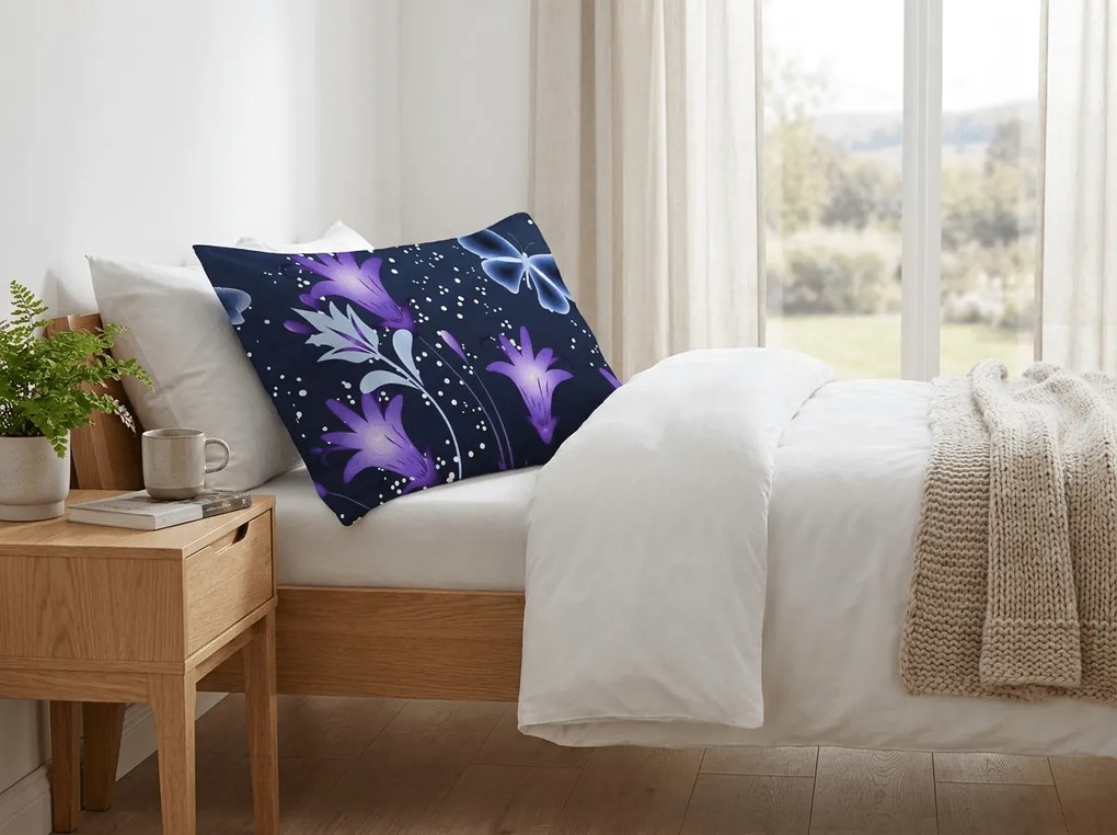 Husa de perna din microfibra VIOLET BUTTERFLY 70x90 cm, albastru inchis