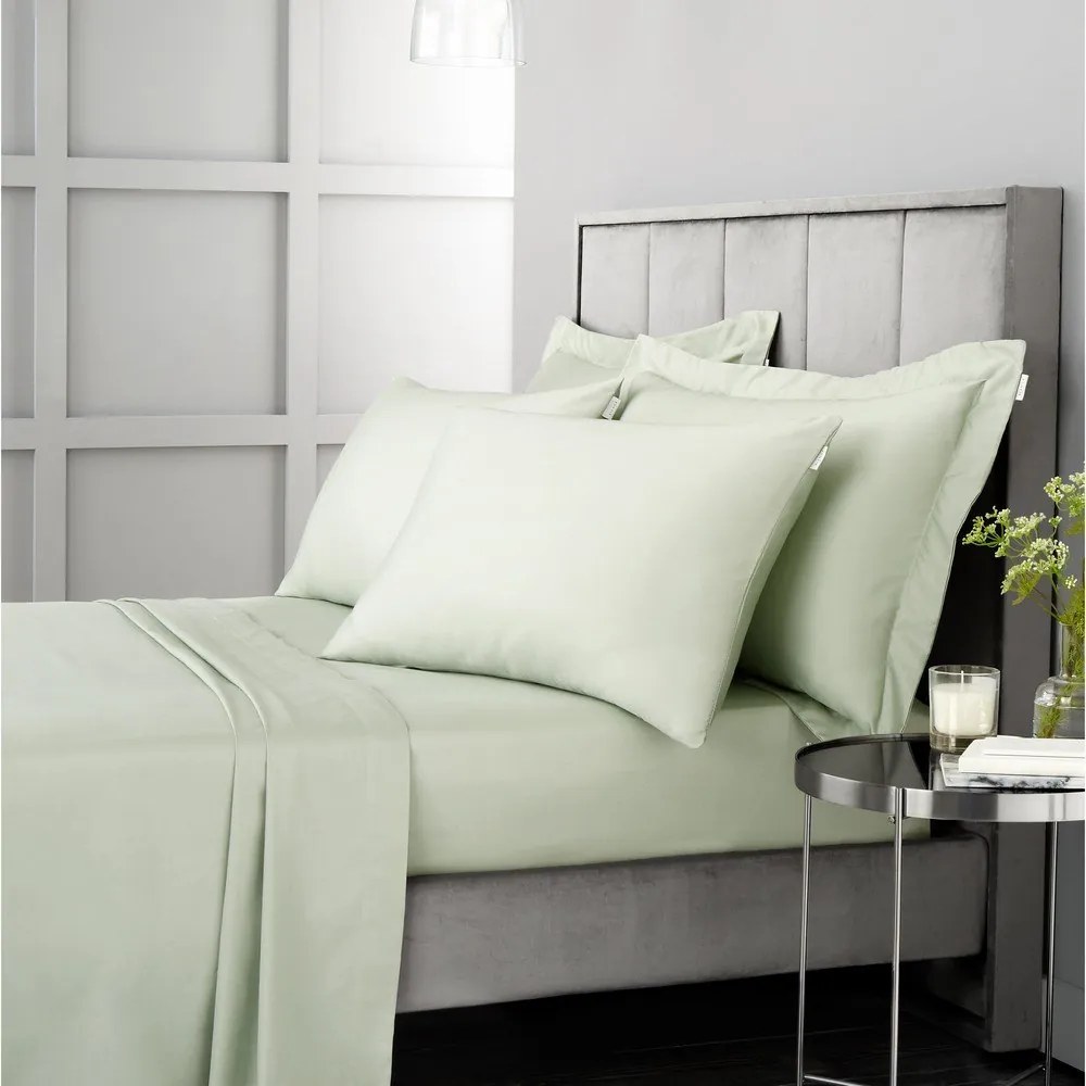 Cearceaf verde deschis din bumbac satinat 230x260 cm Cotton Sateen – Bianca