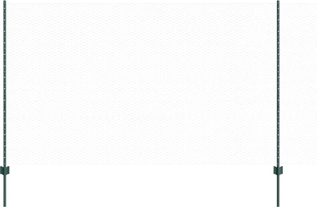 vidaXL Gard cu Stâlp Verde 1,4 x 50 m Oțel și PVC