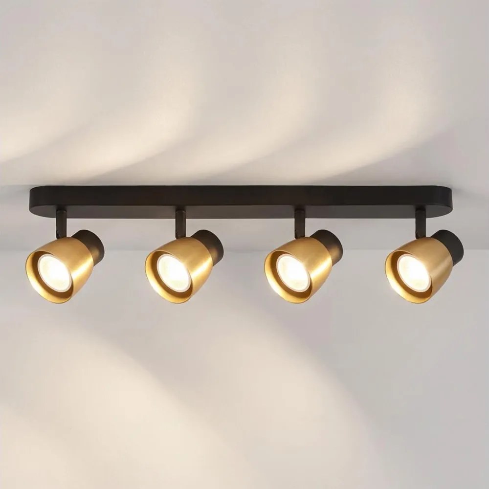 Brilagi - Plafonieră cu spoturi NUGGET 4xGU10/30W/230V negru/auriu