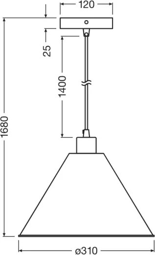 Osram - Lustră suspendată cu cablu PULP 1xE27/9W/230V Ø 31 cm