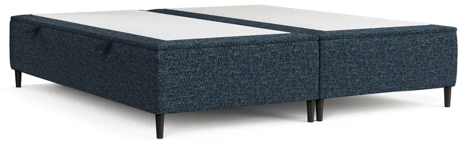 Pat matrimonial albastru închis tapițat cu spațiu de depozitare 180x200 cm Tate – Maison de Rêve