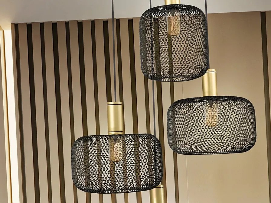 Lustra suspendata design decorativ modern Osiris 4 auriu/negru