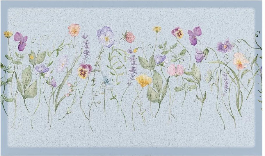 Covoraș de intrare din PVC 40x70 cm Blue Wild Flowers – Artsy Doormats