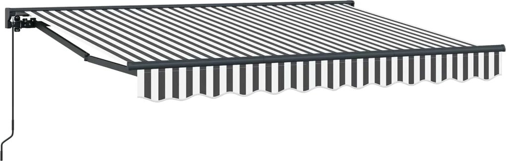 vidaXL Copertină retractabilă manuală Antracit și Alb 2,5 x 2 m