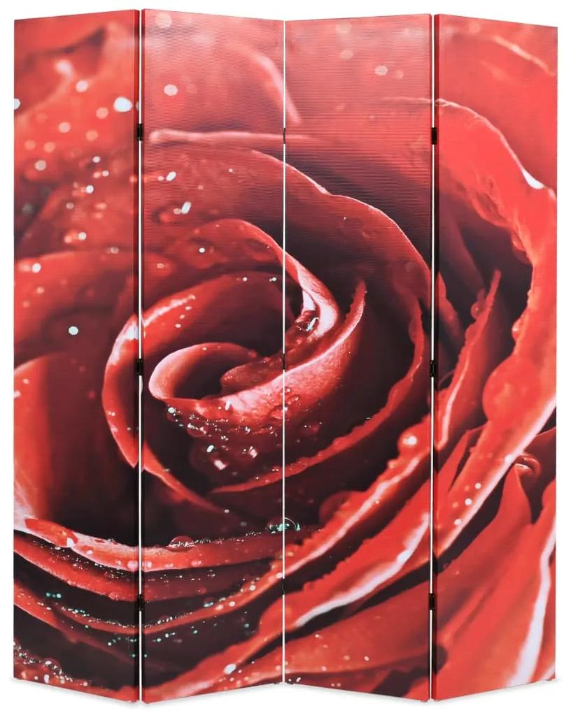 245894 vidaXL Paravan de cameră pliabil, 160x180 cm Trandafir roșu