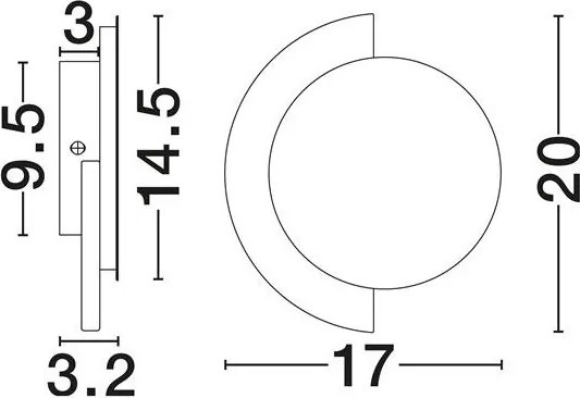 Aplica de perete LED metal auriu si travertin MOLLI 17cm