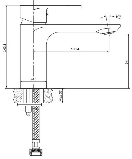 Baterie de lavoar Cersanit S951-328 CREA 14,3 cm crom lucios