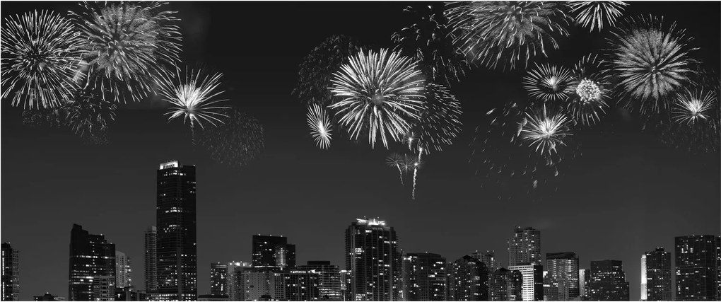Tablou - Artificii in Miami (120x50 cm)
