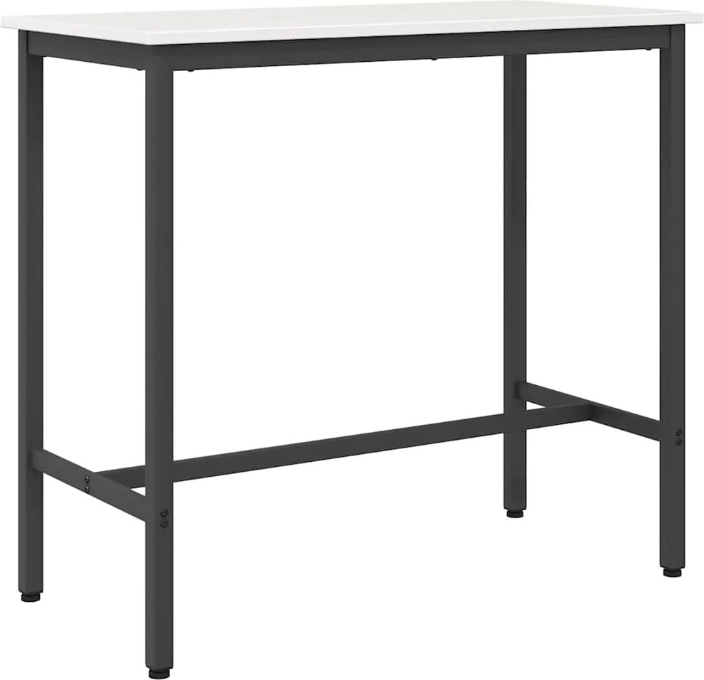 vidaXL masă Alb 100 x 50 x 91 cm Lemn ingineresc și oțel