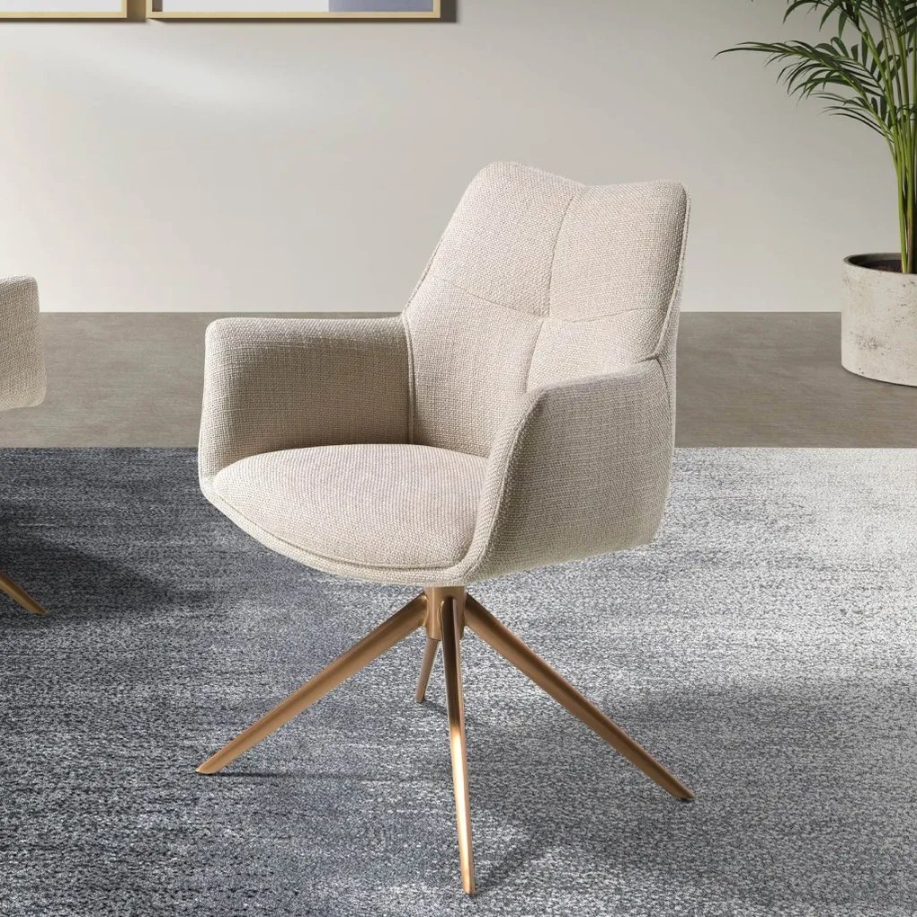 Scaun modern pivotant tesatura Crem