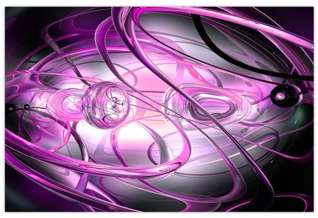Tabloul cu abstracție frumoasă în violet (90x60 cm)