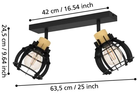 Spot de perete Eglo 43927 STILLINGTON 2xE27/40W/230V